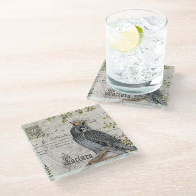 Glass Coaster - King Falcon (Angled)