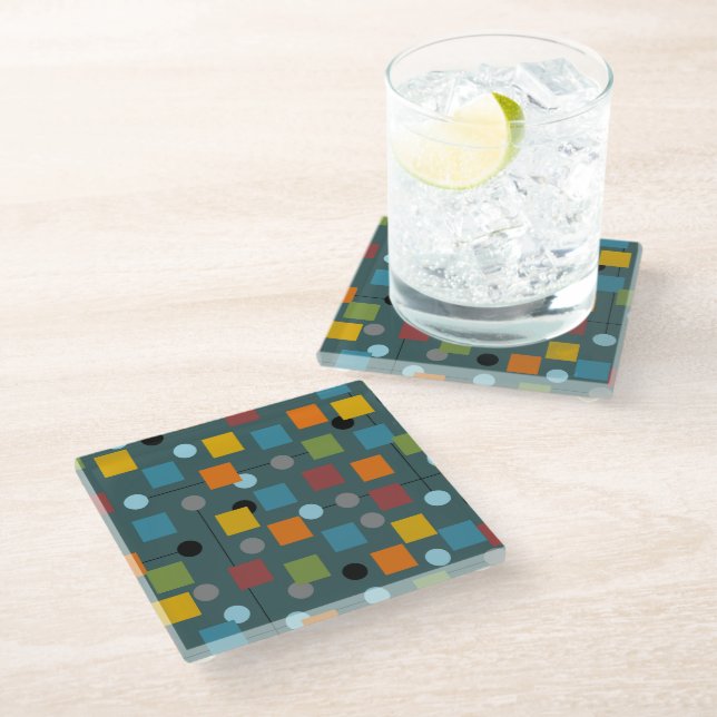Glass Coaster- Mid-Century Modern 1.3 Seamless Coaster (Angled)
