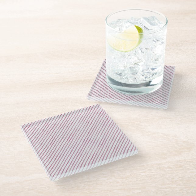 Glass Coaster — Pink Pattern (Angled)