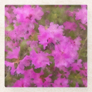Glass Coaster Purple Rhododendrons