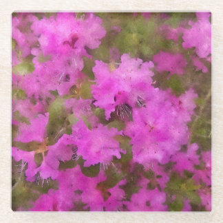 Glass Coaster Purple Rhododendrons