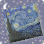 Glass COASTER "Starry Night" - Vincent van Gogh<br><div class="desc">An image of "Starry Night" (1889) by Vincent van Gogh is featured on this square glass Coaster. ►The image cannot be removed or replaced. ►Customise/personalise by adding custom text in your choice of font (style, colour, size), or an additional image or a logo. Makes a colourful and interesting gift. ►Design...</div>