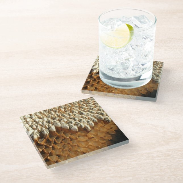 Glass Coaster - Sunflower Seeds (Angled)