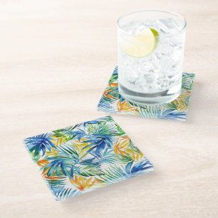 Glass Coaster Tropical Palms