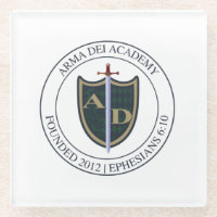 Glass Coaster w/Arma Dei Logo