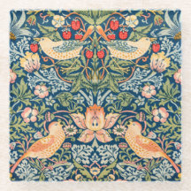 GLASS COASTER : WILLIAM MORRIS  STRAWBERRY THIEVES