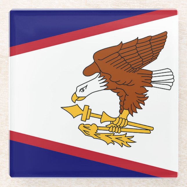Glass coaster with flag of American Samoa (Front)