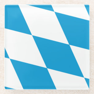 Glass coaster with flag of Bavaria, Germany