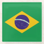 Glass coaster with flag of Brazil<br><div class="desc">Enhance your table settings with Brazilian pride using our glass coaster featuring the flag of Brazil! Crafted to celebrate Brazil's vibrant culture and national identity, this glass coaster is more than just a functional accessory; it's a tribute to the country's rich history and symbolic flag. The design prominently showcases the...</div>