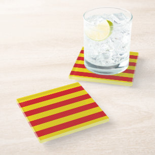 Glass coaster with flag of Catalonia