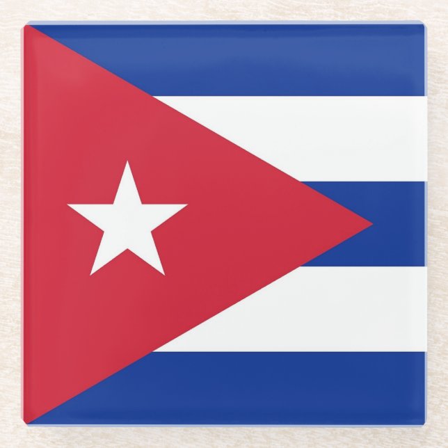 Glass coaster with flag of Cuba (Front)