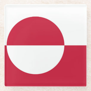 Glass coaster with flag of Greenland