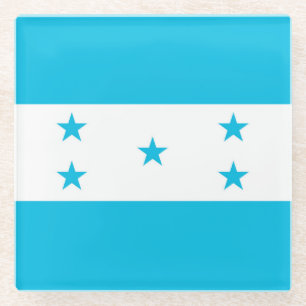 Glass coaster with flag of Honduras
