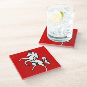Glass coaster with flag of Kent County, England