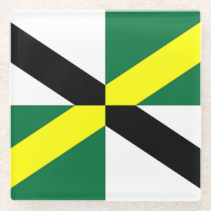 Glass coaster with flag of Monterey, USA