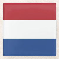 Glass coaster with flag of Netherlands