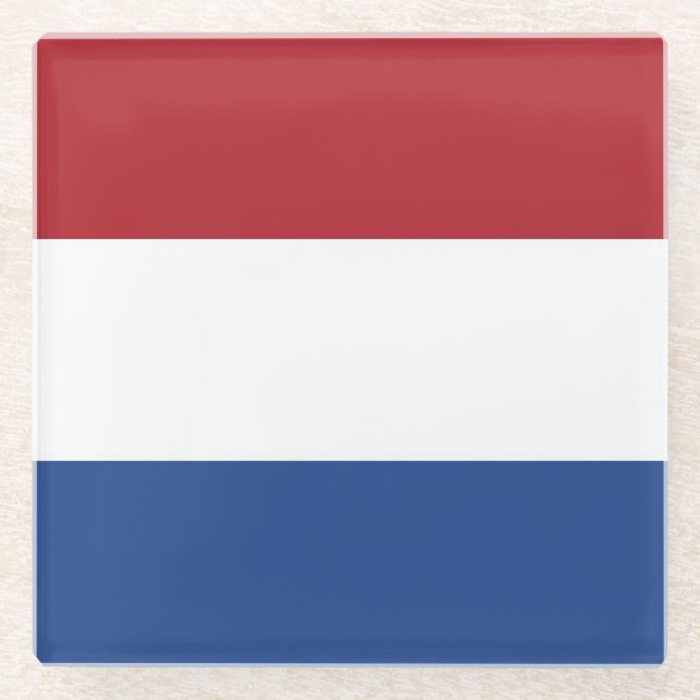 Glass coaster with flag of Netherlands (Front)