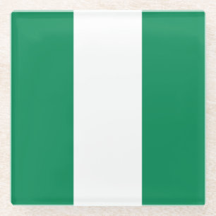 Glass coaster with flag of Nigeria