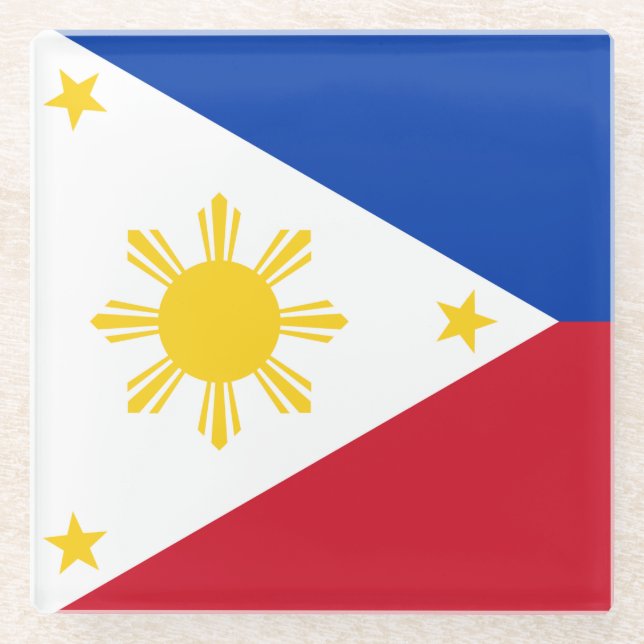 Glass coaster with flag of Philippines (Front)