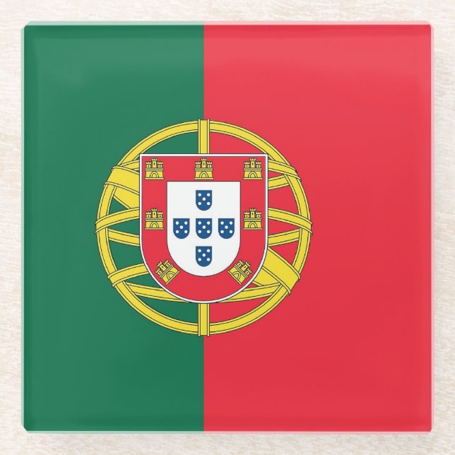 Glass coaster with flag of Portugal (Front)