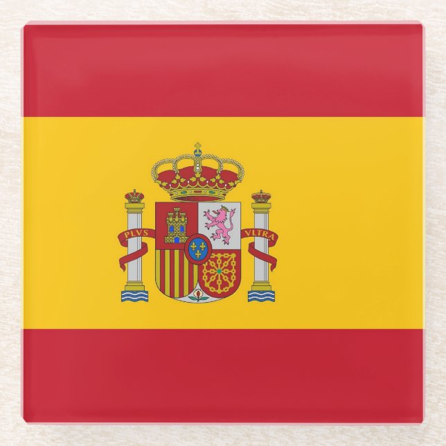 Glass coaster with flag of Spain (Front)