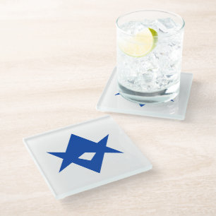 Glass coaster with flag of Toyota City, Japan