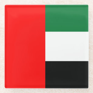 Glass coaster with flag of UAE