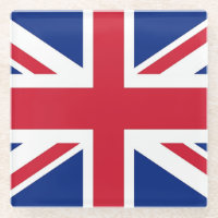 Glass coaster with flag of United Kingdom