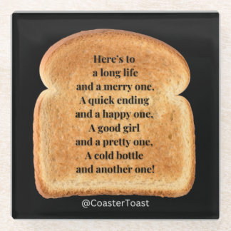  Glass Coaster with Funny Witty Toast