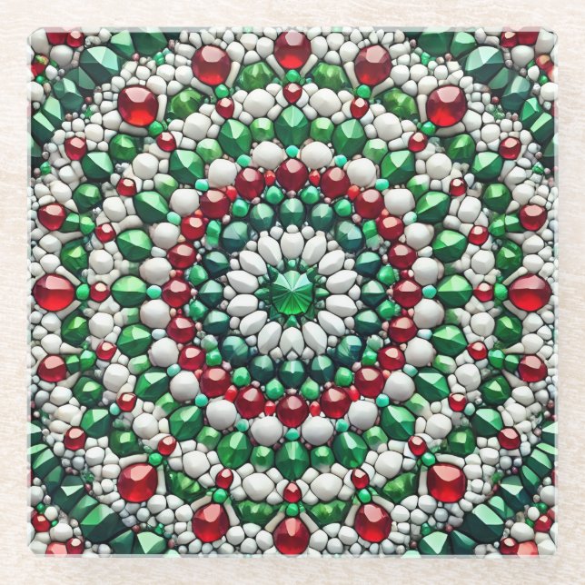 Glass coaster with Italian Colours (Front)