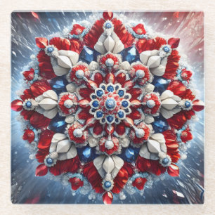 Glass coaster with Norwegian Colours
