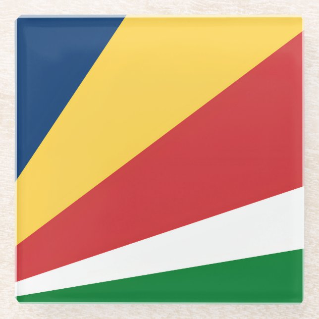 Glass coaster with Seychelles Colours (Front)