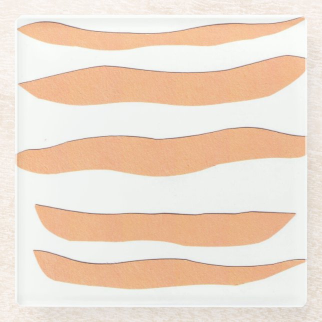 Glass Coasters with Tiger Stripes (Front)