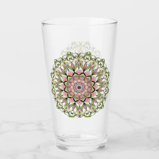 Glass Cup flower mandala design