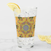 glass cup rose like kaleidoscope art,YELLOW