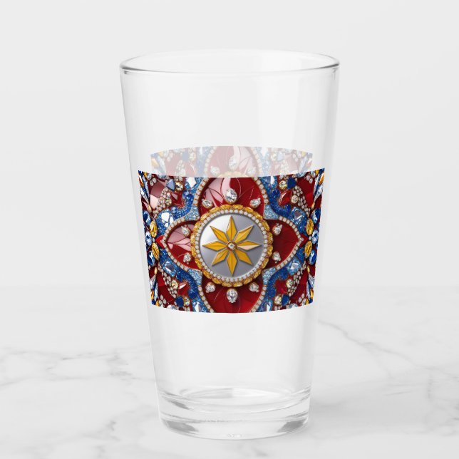 Glass cup with Colombian Colours (Front)