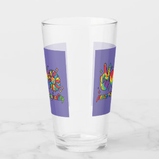 Glass Cup with peace love equality
