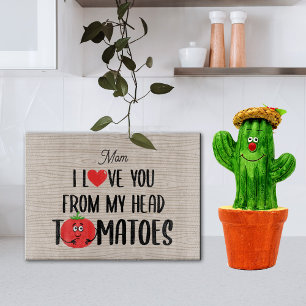 Glass Custom I Love You From My Head Tomatoes Cutting Board