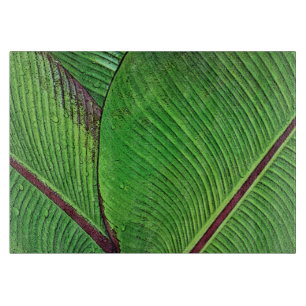 GLASS CUTTING BOARD, "BANANA LEAVES" BOARD
