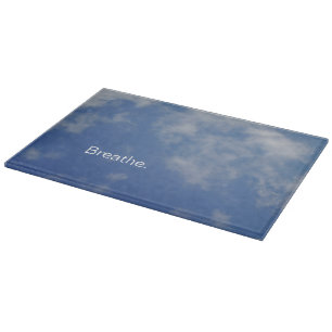 Glass Cutting Board, Blue Sky Soft Clouds, Pretty Board