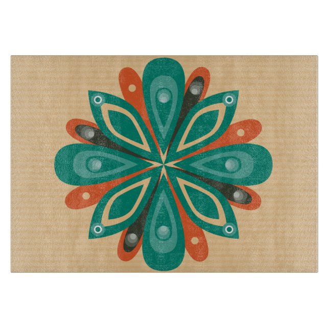 Glass Cutting Board Burst Blue (Front)