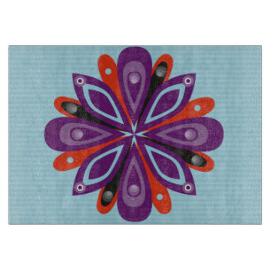 Glass Cutting Board Burst Blue