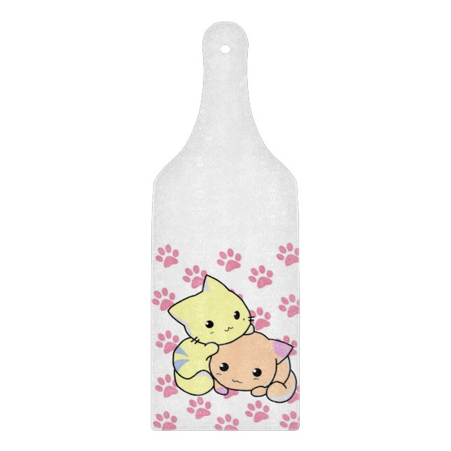 Glass Cutting Board Cat Meow (Front)