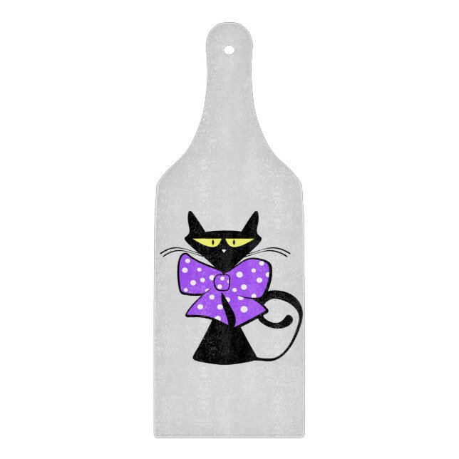 Glass Cutting Board Cat Meow (Front)