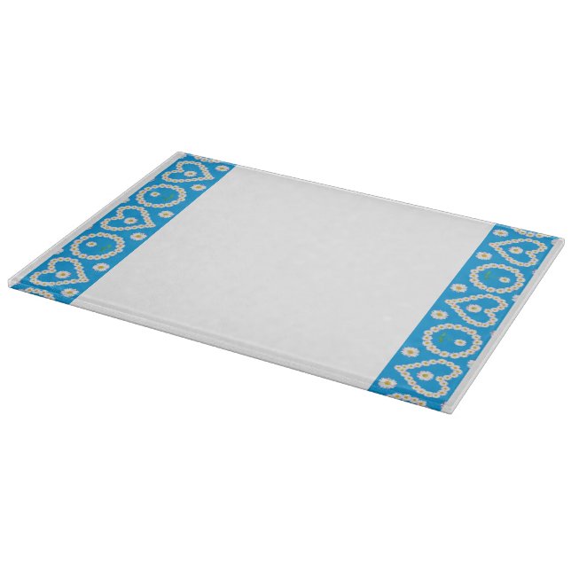 Glass Cutting Board: Daisy Chains Hearts Board (Corner)