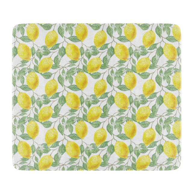 Glass Cutting Board-Lemons Cutting Board (Front)