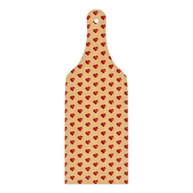 Glass Cutting Board Love Red Hearts (Front)