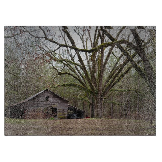 Glass Cutting Board of a Rural South Georgia Barn (Front)