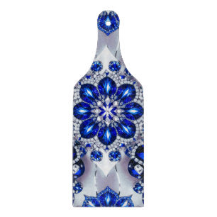 Glass cutting board paddle Blue White Colours