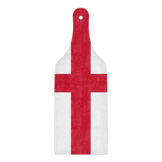 Glass cutting board paddle - England flag (Front)